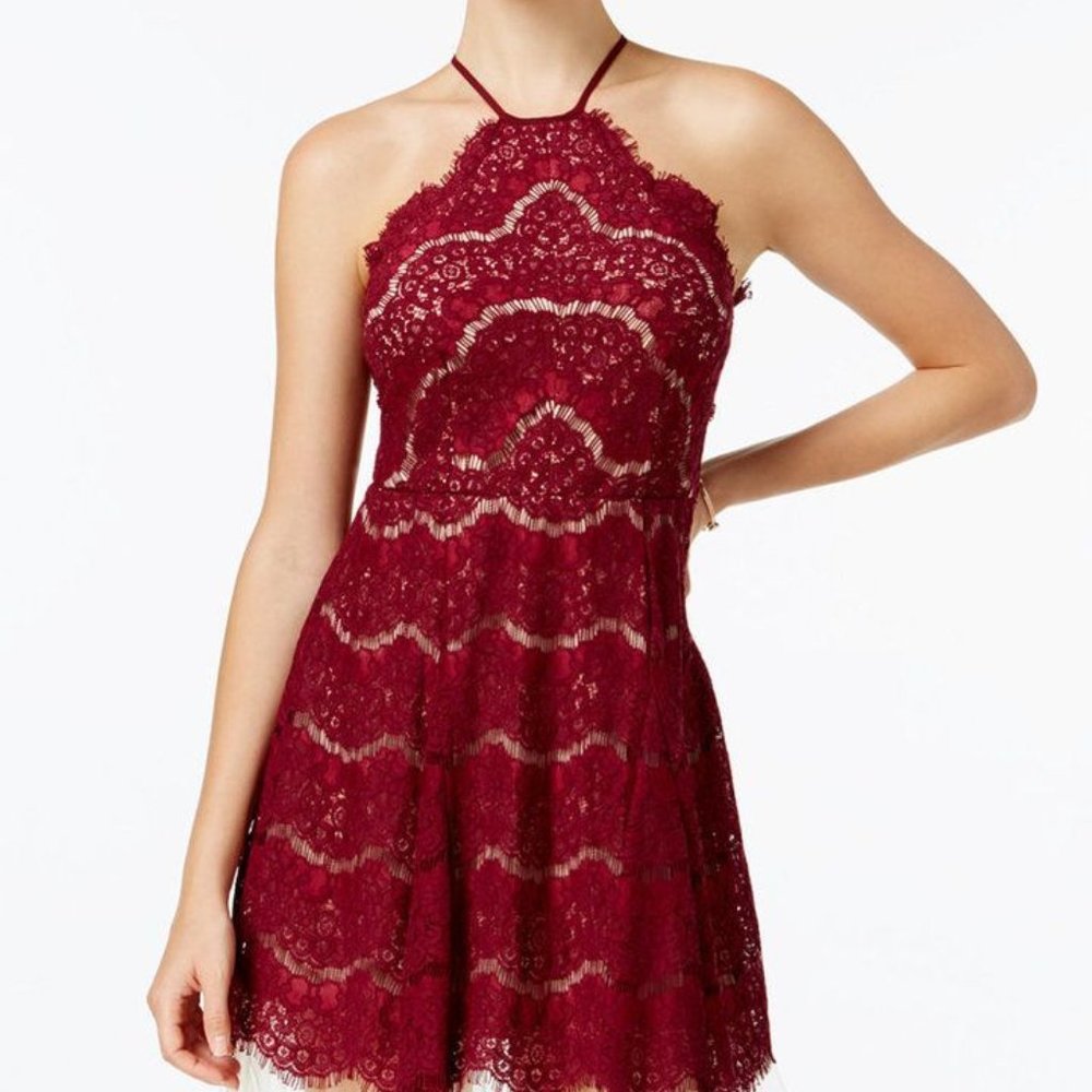 Trixx Purple Lace Halter Dress